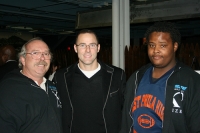 Michael Glover with Ron Preiss and Philadelphia Eagle kicker David Akers